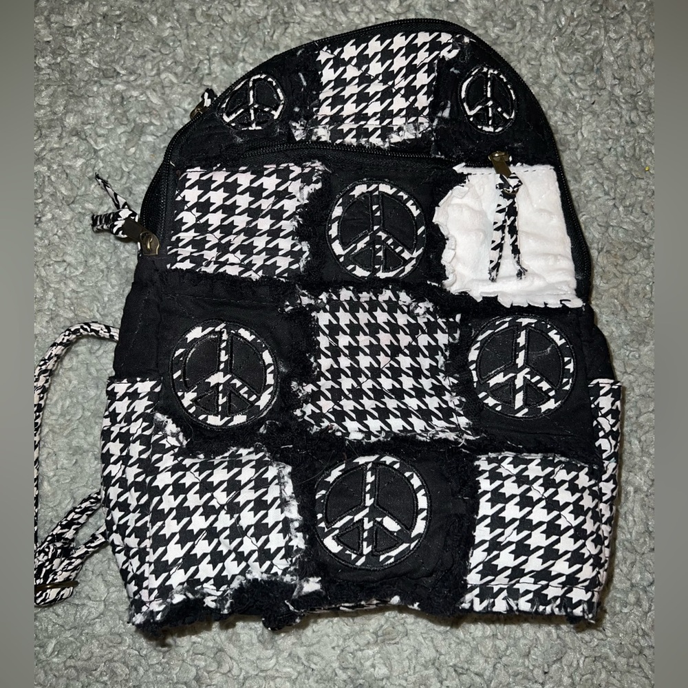Houndstooth Patchwork Backpack - image 1